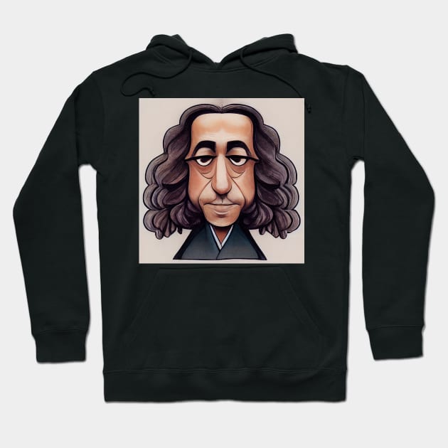 Baruch Spinoza | Comics Style Hoodie by Classical